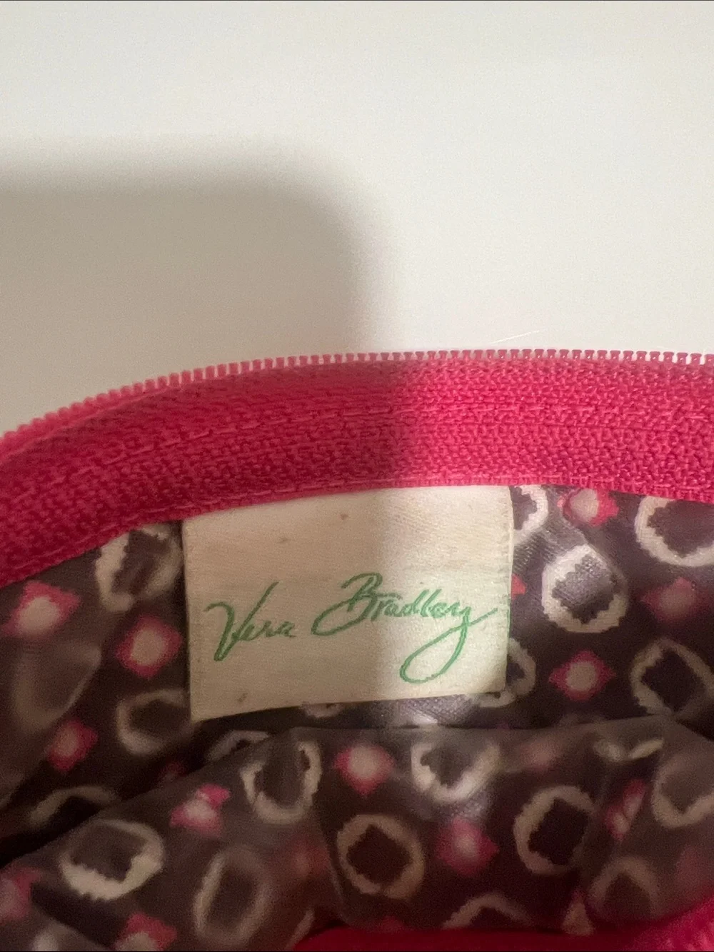 Vera Bradley Hot Pink Quilted Floral Medallion Cosmetic Pouch